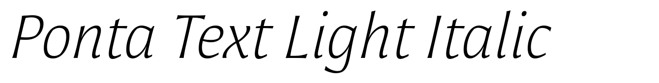 Ponta Text Light Italic